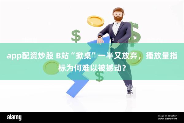 app配资炒股 B站“掀桌”一半又放弃，播放量指标为何难以被撼动？