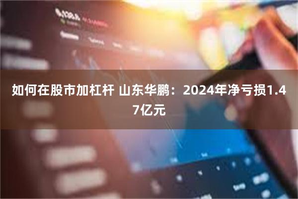 如何在股市加杠杆 山东华鹏：2024年净亏损1.47亿元