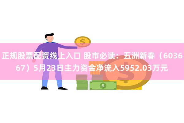 正规股票配资线上入口 股市必读：五洲新春（603667）5月23日主力资金净流入5952.03万元