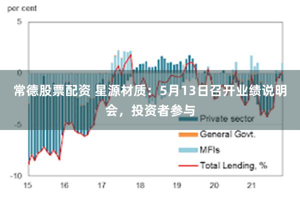 常德股票配资 星源材质：5月13日召开业绩说明会，投资者参与