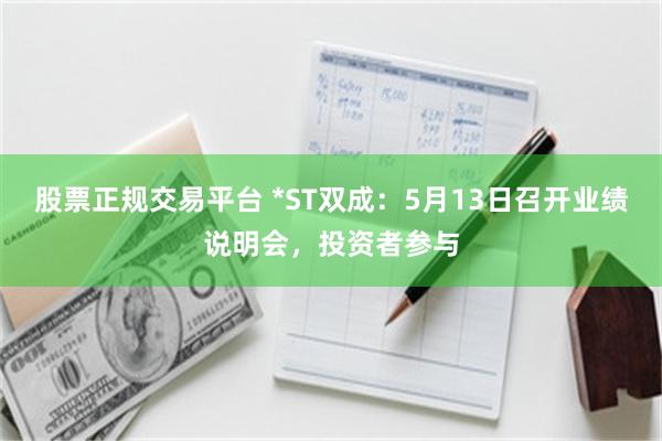 股票正规交易平台 *ST双成：5月13日召开业绩说明会，投资者参与