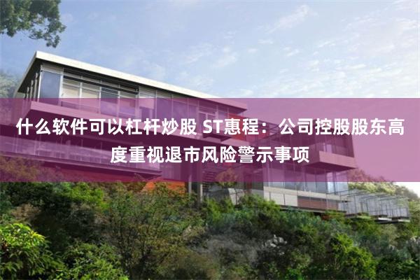 什么软件可以杠杆炒股 ST惠程：公司控股股东高度重视退市风险警示事项
