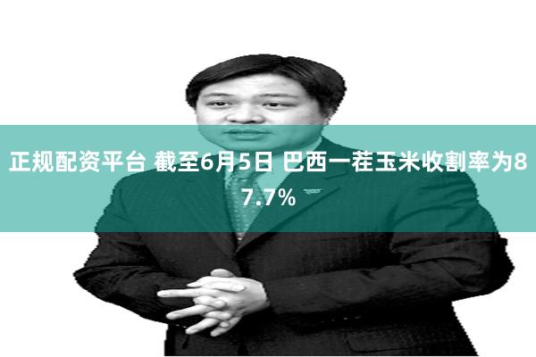 正规配资平台 截至6月5日 巴西一茬玉米收割率为87.7%