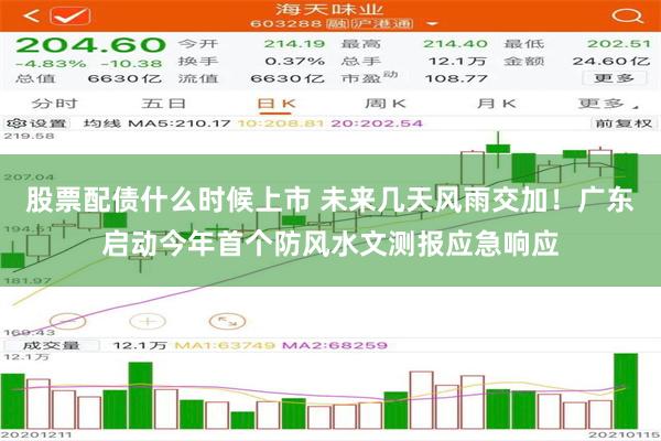 股票配债什么时候上市 未来几天风雨交加!广东启动今年首个防风水文测报应急响应