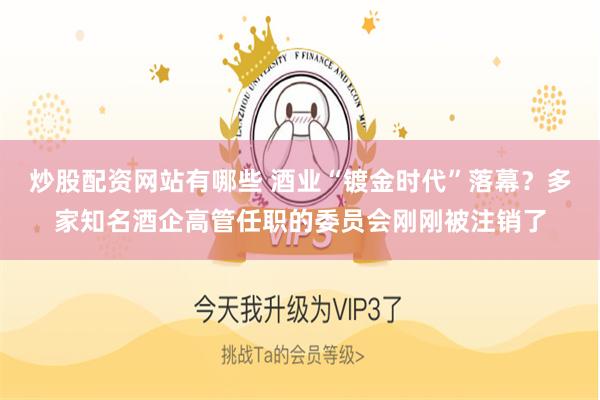炒股配资网站有哪些 酒业“镀金时代”落幕？多家知名酒企高管任职的委员会刚刚被注销了