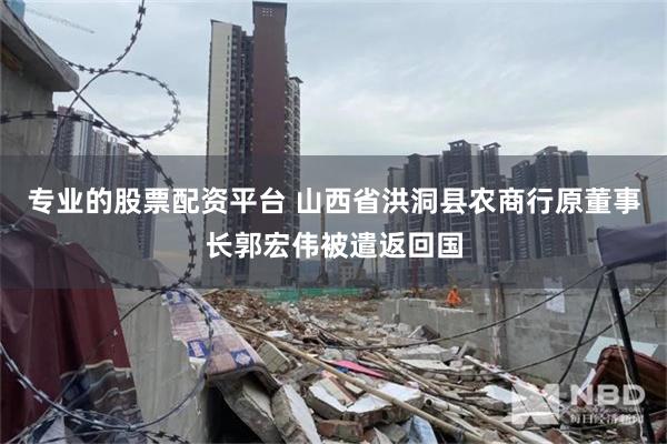 专业的股票配资平台 山西省洪洞县农商行原董事长郭宏伟被遣返回国