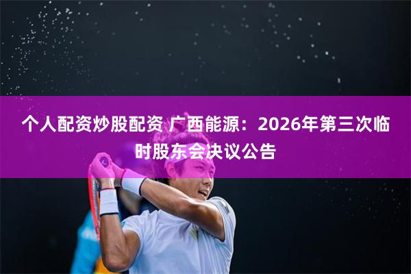 个人配资炒股配资 广西能源：2026年第三次临时股东会决议公告